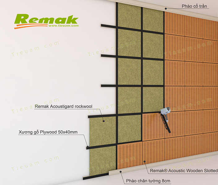 Thi công vách gỗ tiêu âm - ảnh 3