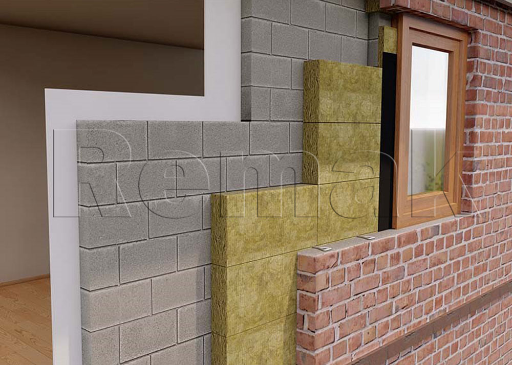 Xây tường đôi và nhét bông khoáng ở giữa mang lại hiệu quả cách âm cách nhiệt cao